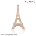 00045-xuping moda subiu ouro broche de forma torre Eiffel